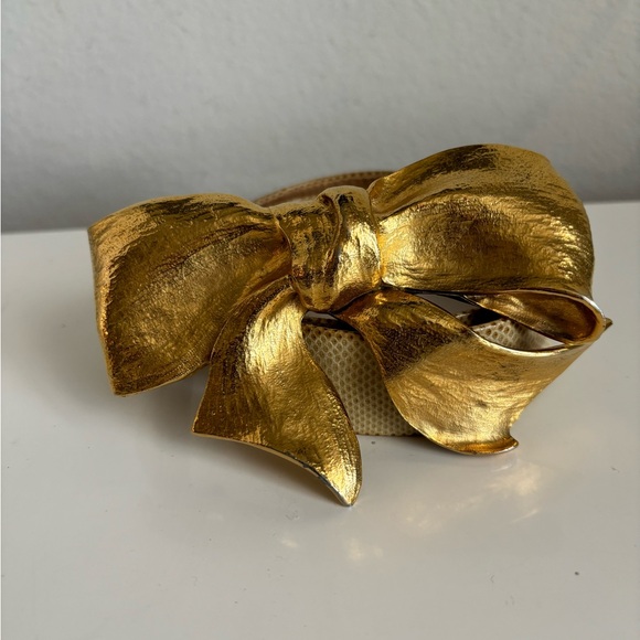 Vintage 1983 Christopher Ross 24K Gold PLATED BUCKLE With Leather Belt - Picture 2 of 9